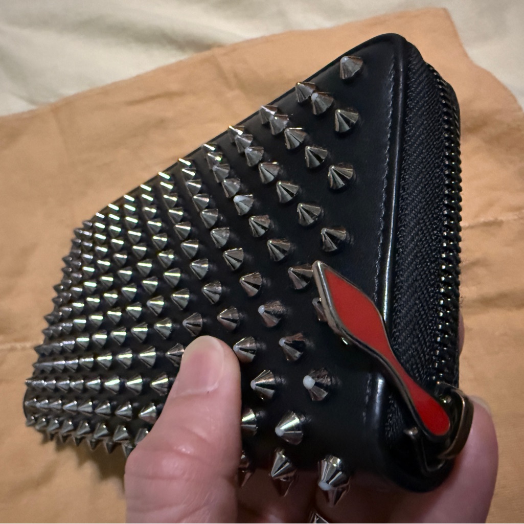 Christian Louboutin Black Long Wallet With Silver Studs